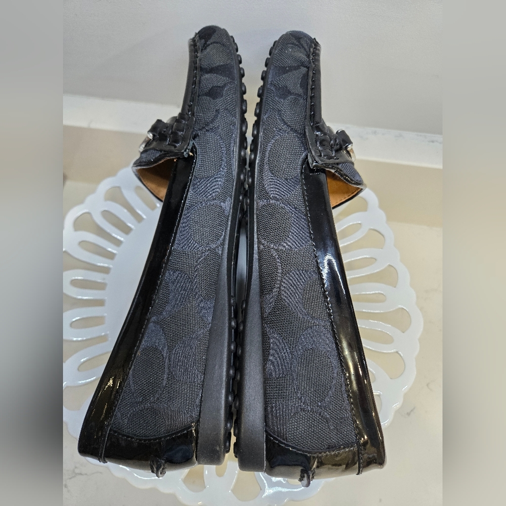 Coach "Fortunata" Black Loafers With Patent Leather Detail.  New With Tags. - Picture 9 of 10